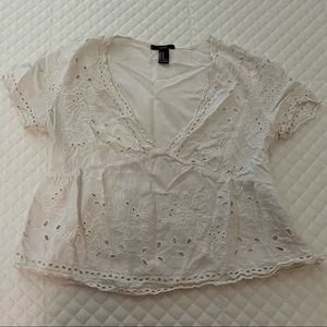 Forever 21 embroidered crop top